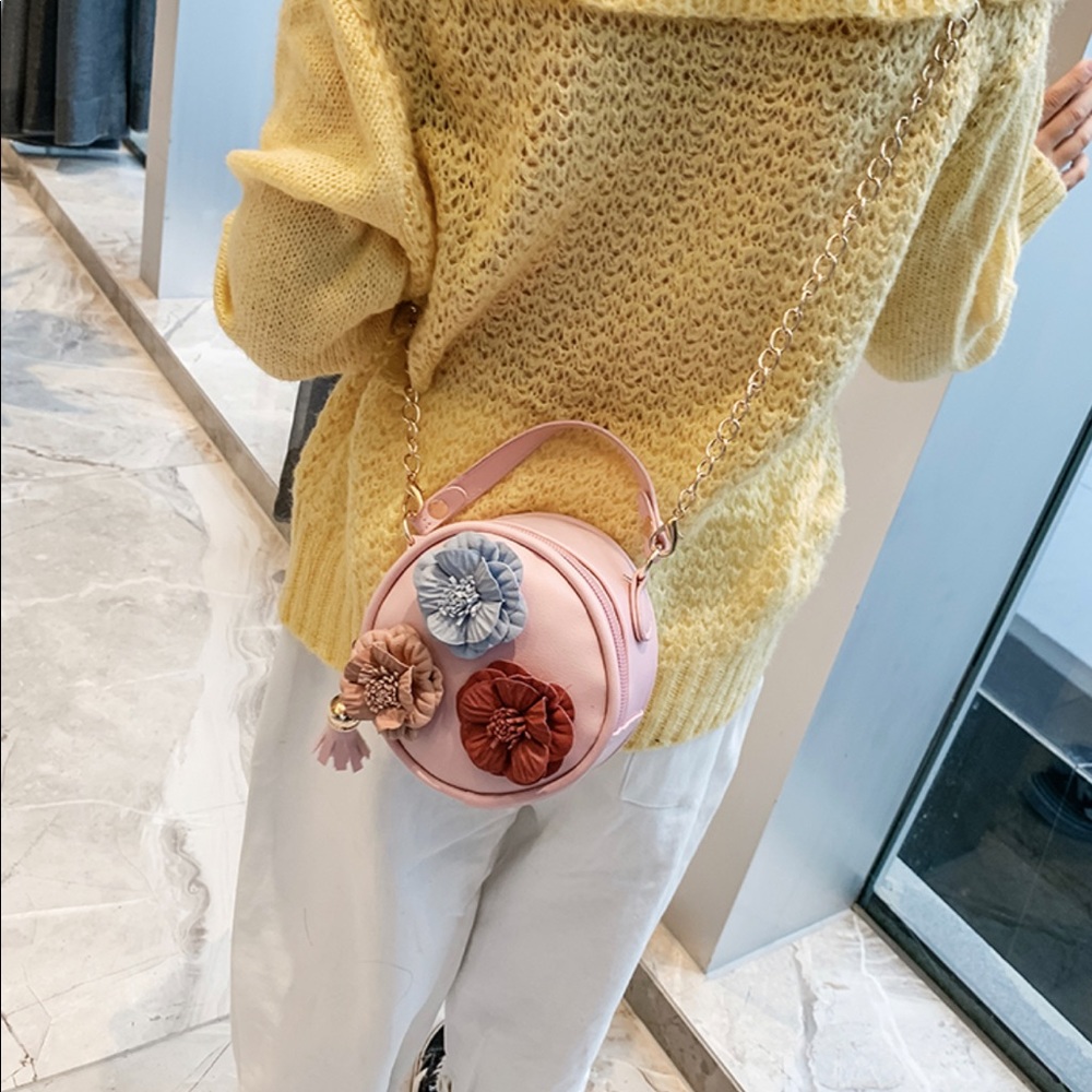 Boutique Flower Tassel Baby Girls Mini Crossbody